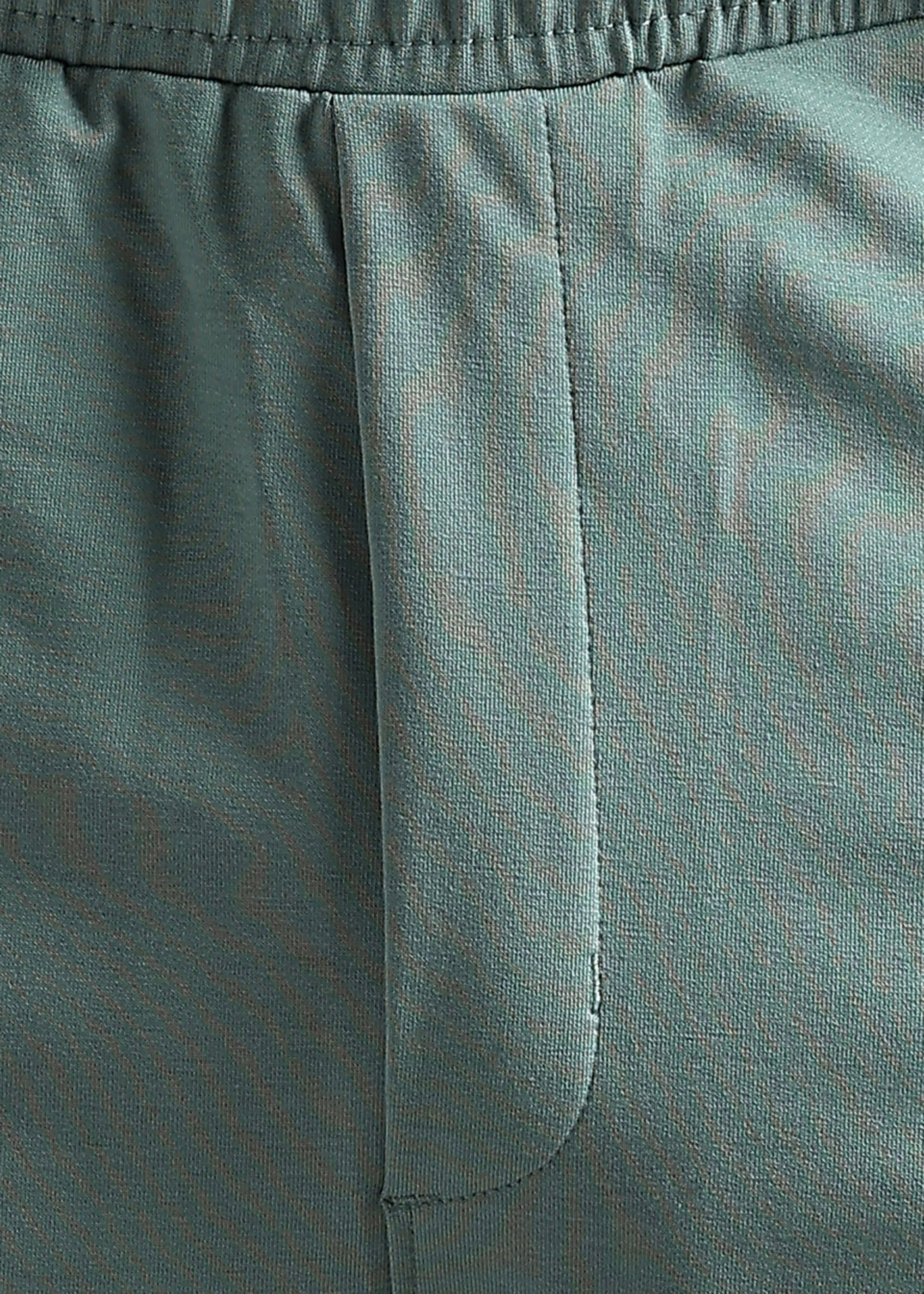 GREEN SOLID COTTON BLENDED ATHLEISURE PANT