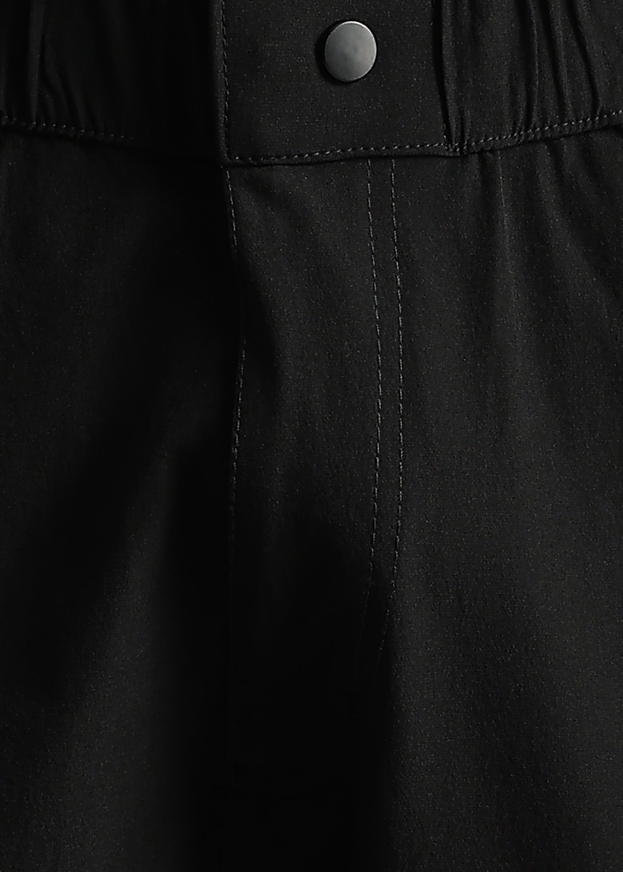 BLACK SOLID POLYSTER ELASTEN CONVERTABLE PANT