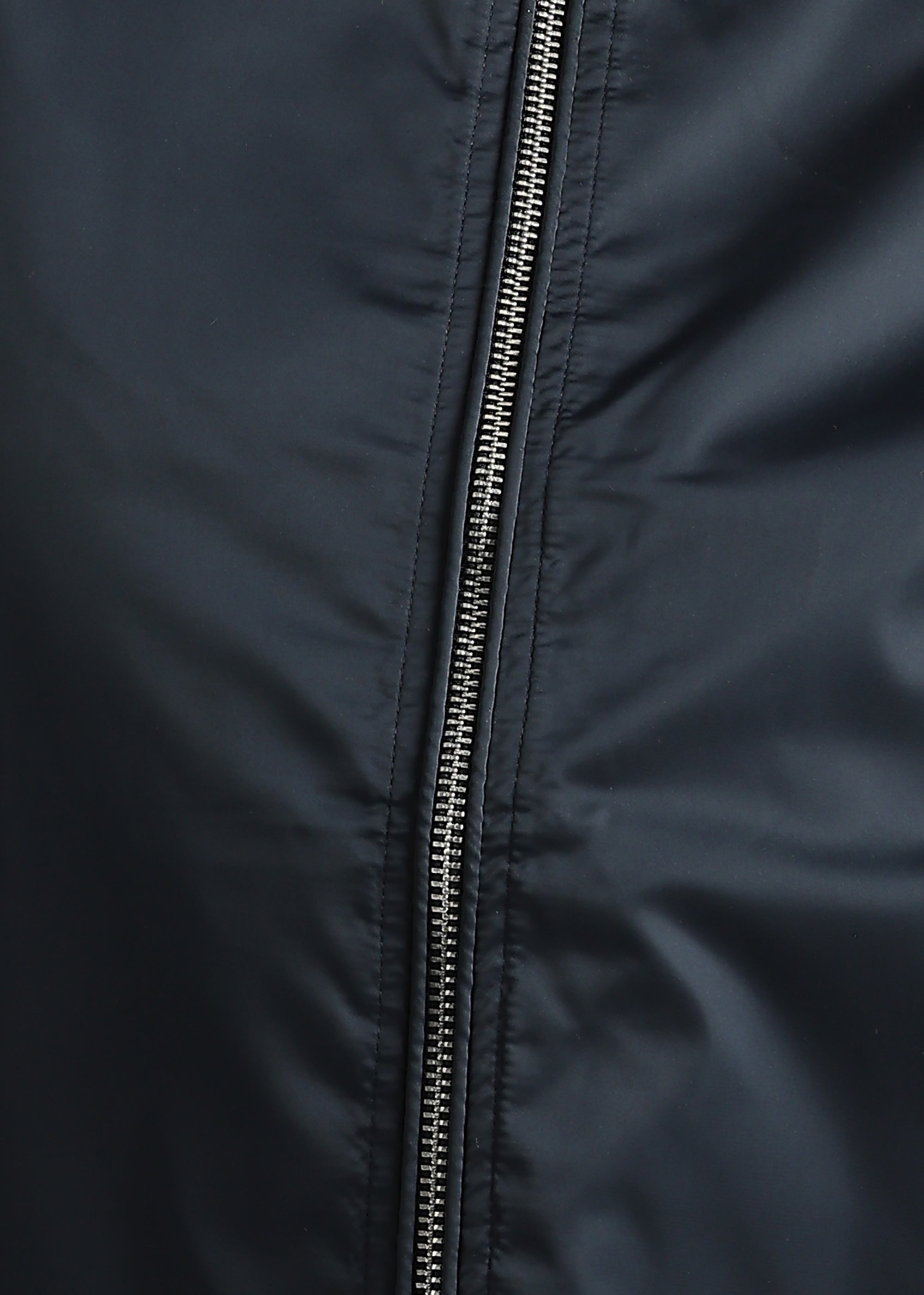 NAVY SATIN BOMBER FULL SLEEVE JACKET