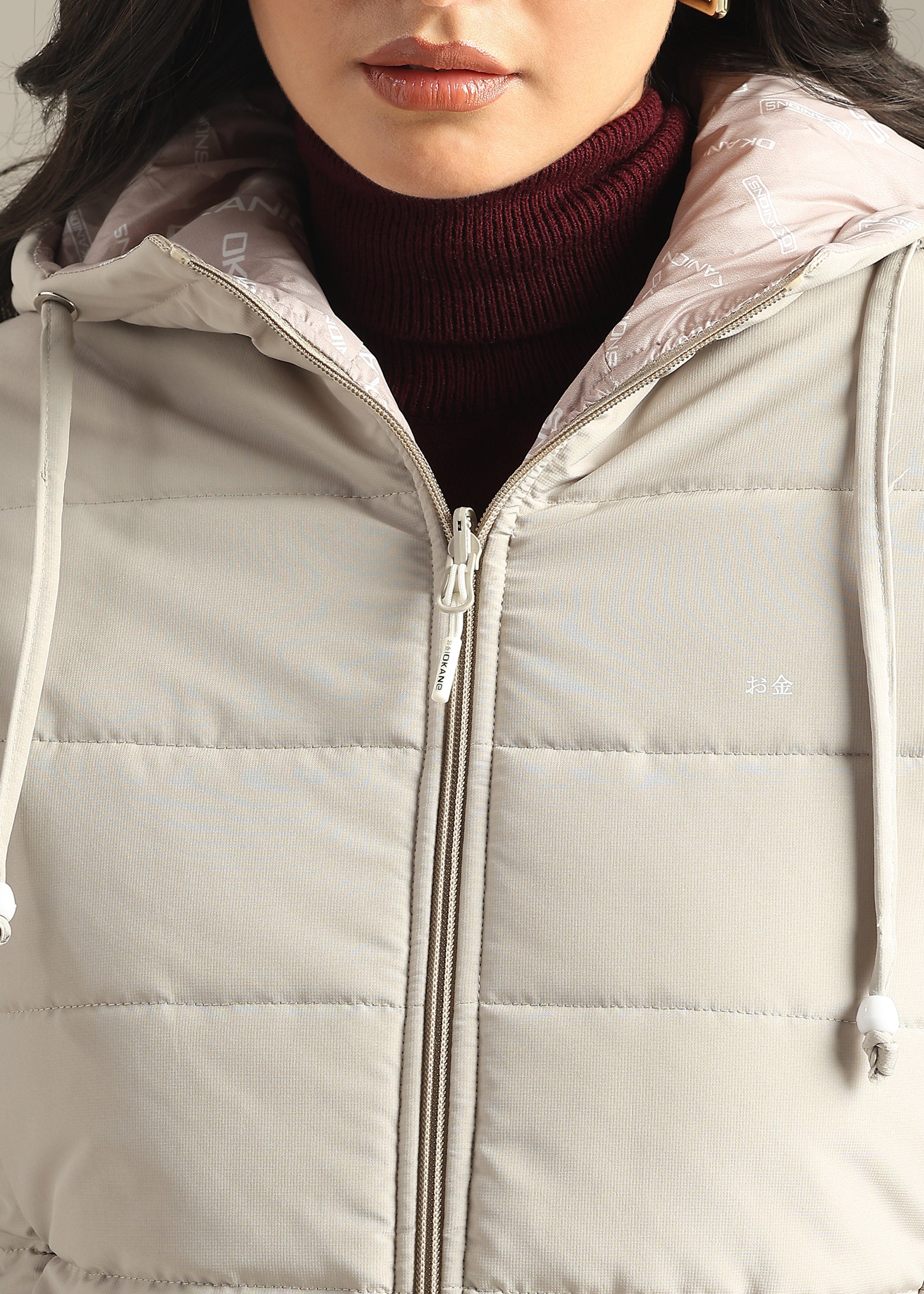 STONE NYLON REVERSIBLE WEIGHTLESS WARMTH + FULL SLEEVE JACKET