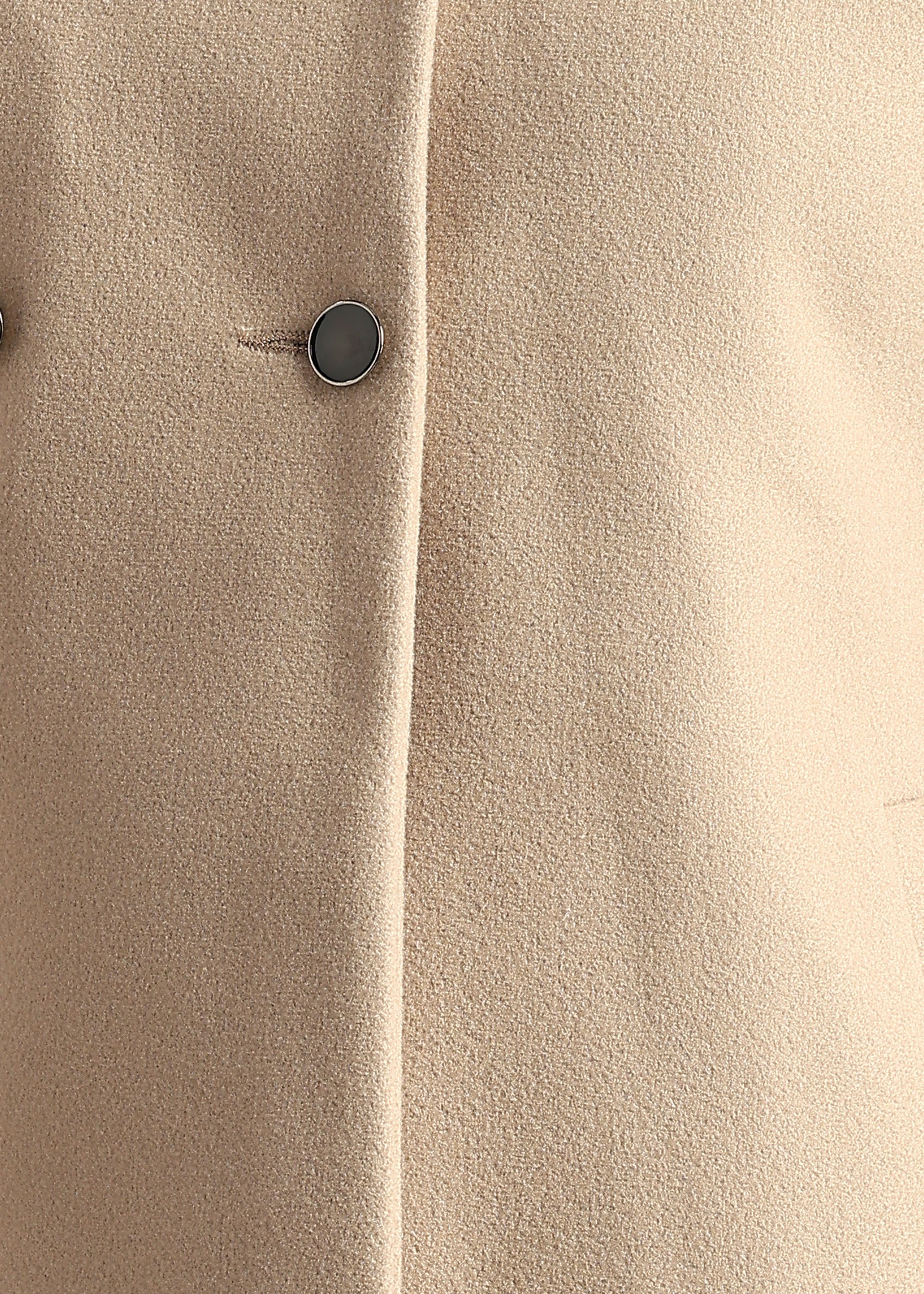 BEIGE ESSENTIAL DETACHABLE FUR COLLAR COAT