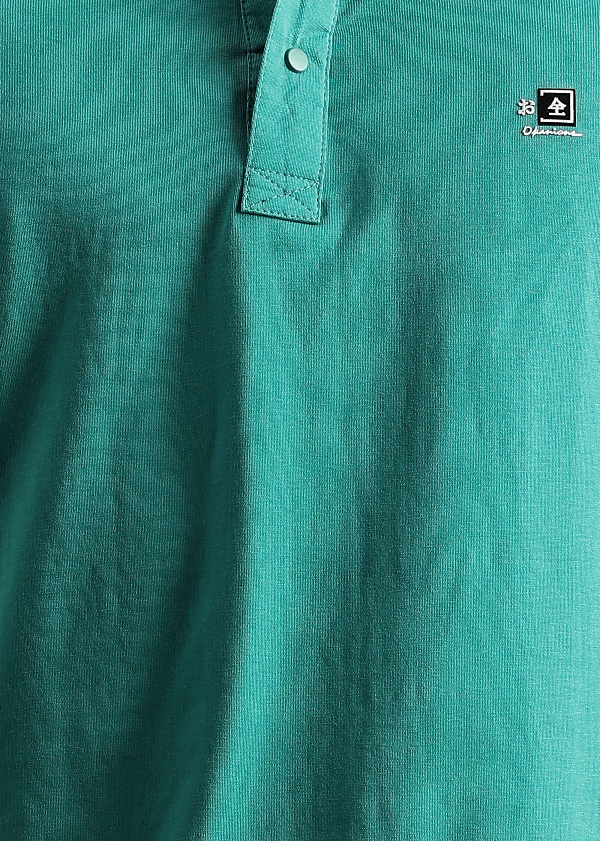 NEW GREEN SOLID COTTON ELASTANE POLO TEE