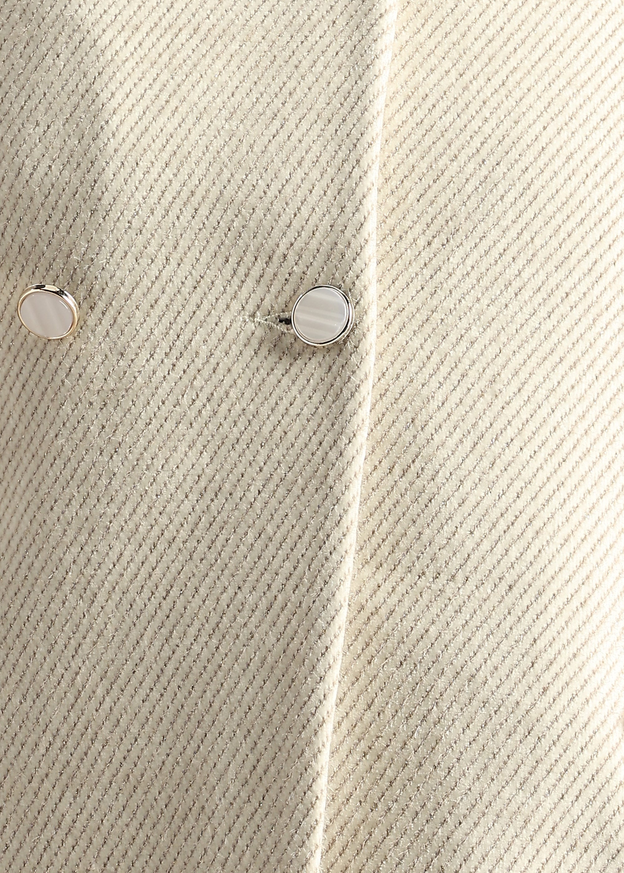 BEIGE STRUCTURED DETACHABLE FUR COLLAR COAT