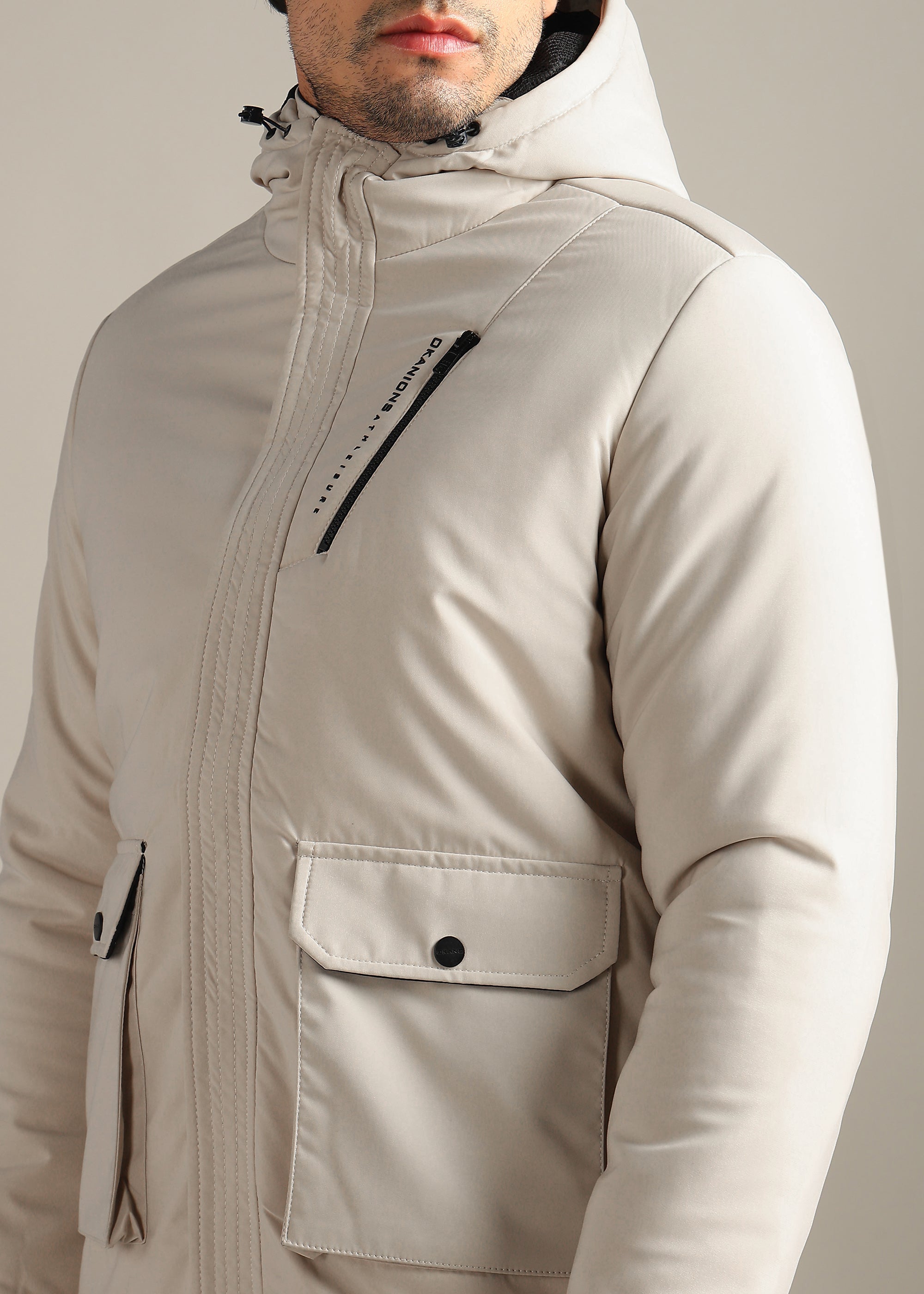 FAWN SOLID POLYESTER SKY FULL SLEEVE JACKET