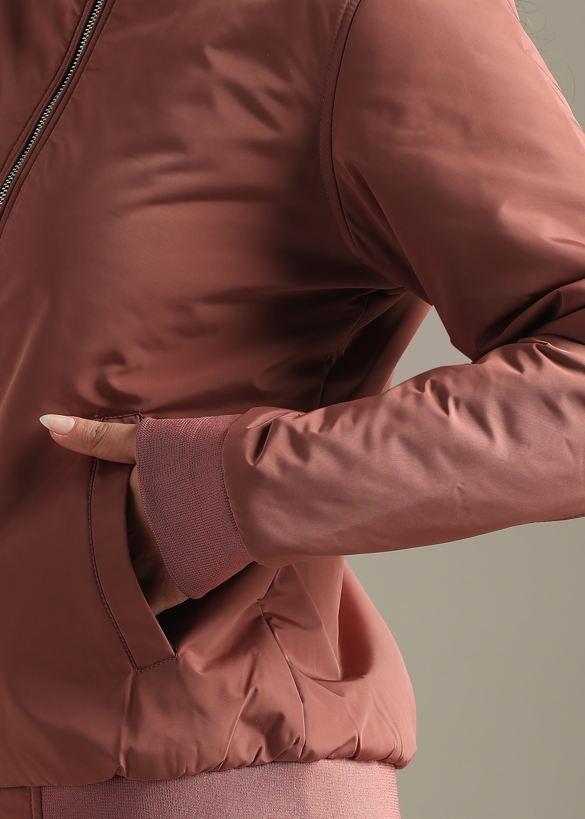 PINK NYLON PREMIUM REVERSIBLE FULL SLEEVE JACKET