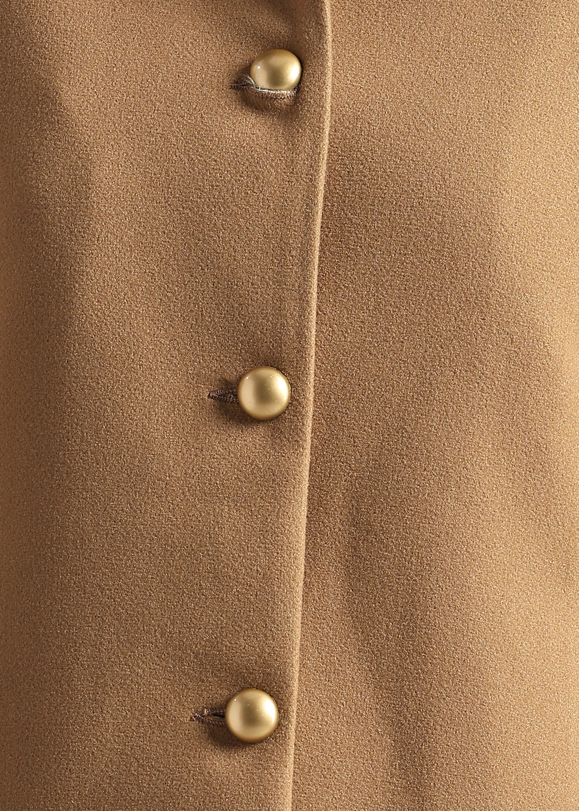 TAN DETACHABLE FUR COLLAR COAT