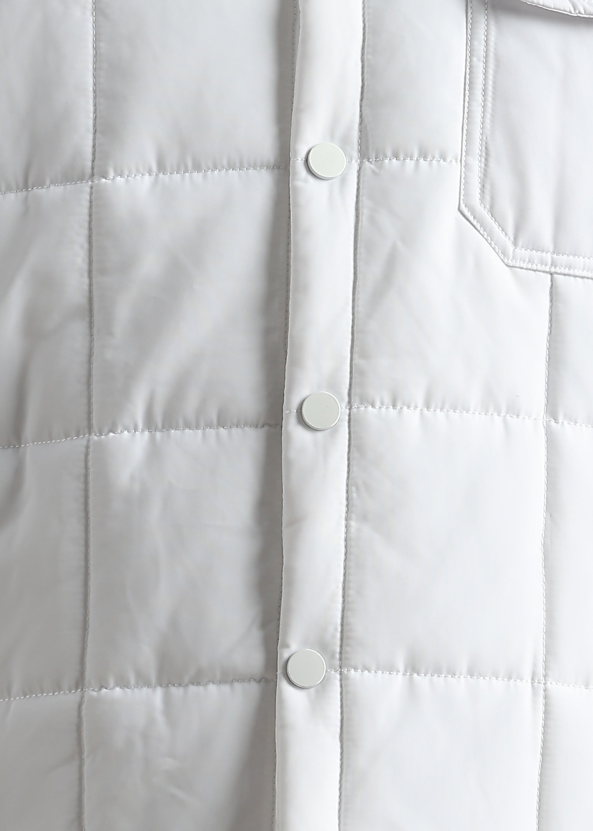 WHITE BLOUSON QUILTED FULL SLEEVE JACKET