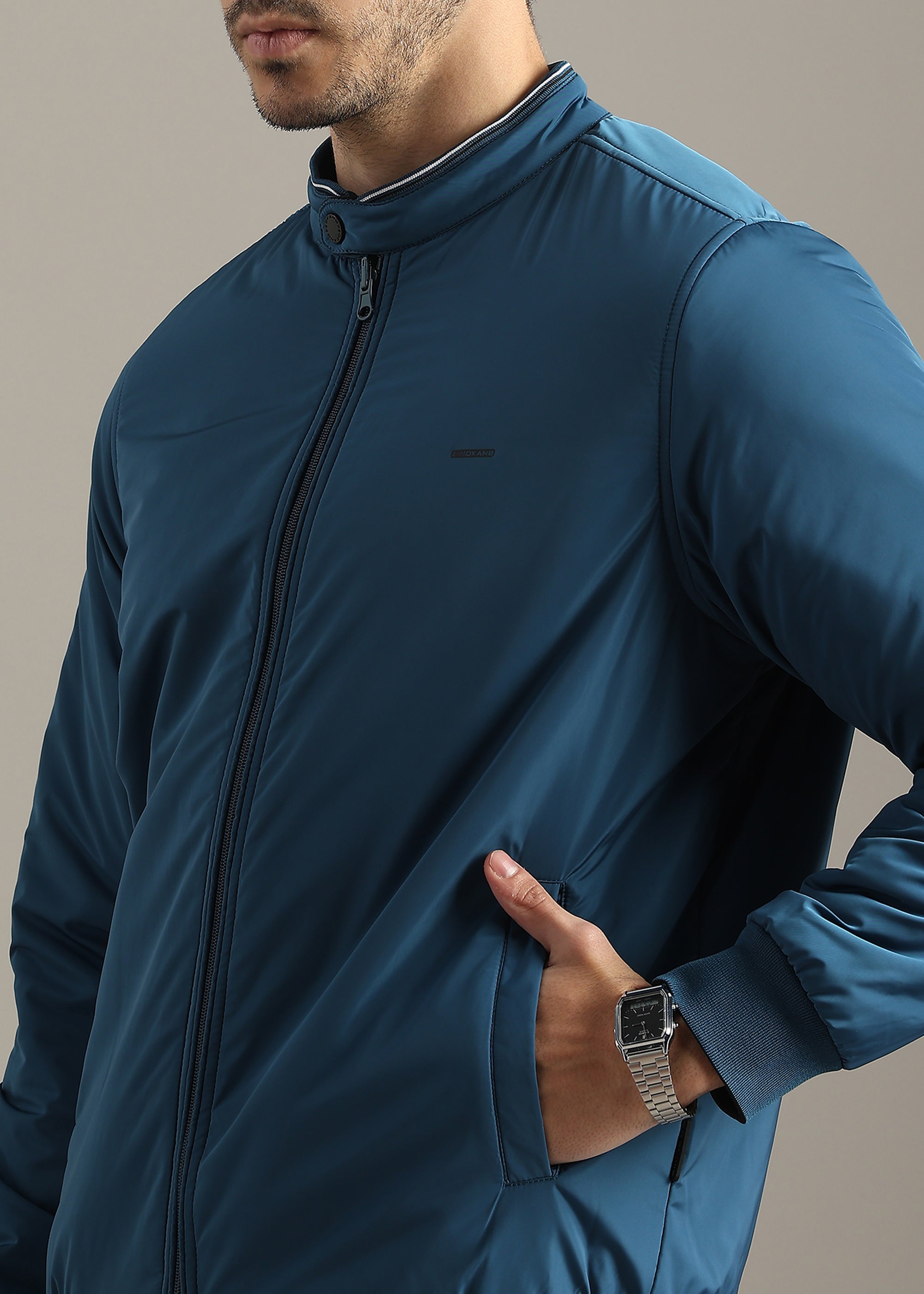 DENIM SOLID  REVERSIBLE WITH SWEAT SHIRT INSIDE