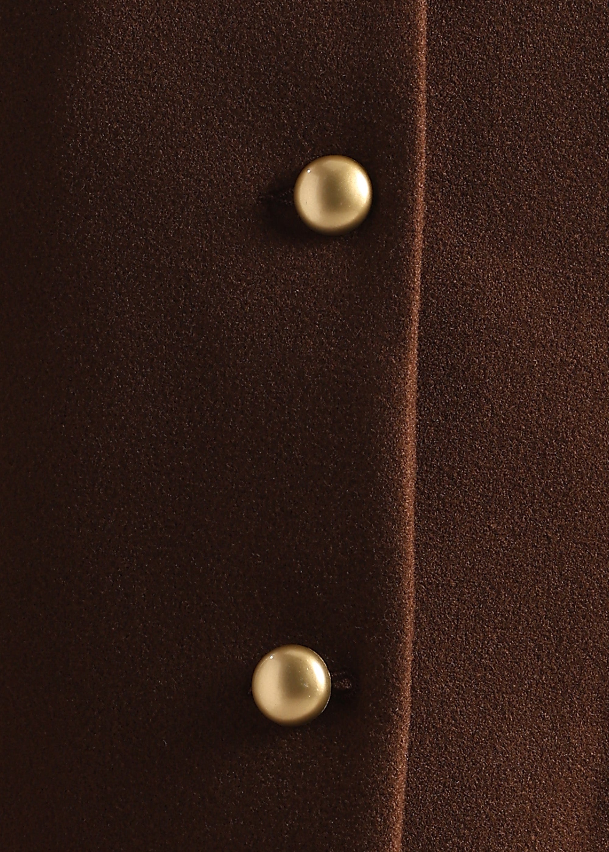 COFFEE DETACHABLE FUR COLLAR COAT