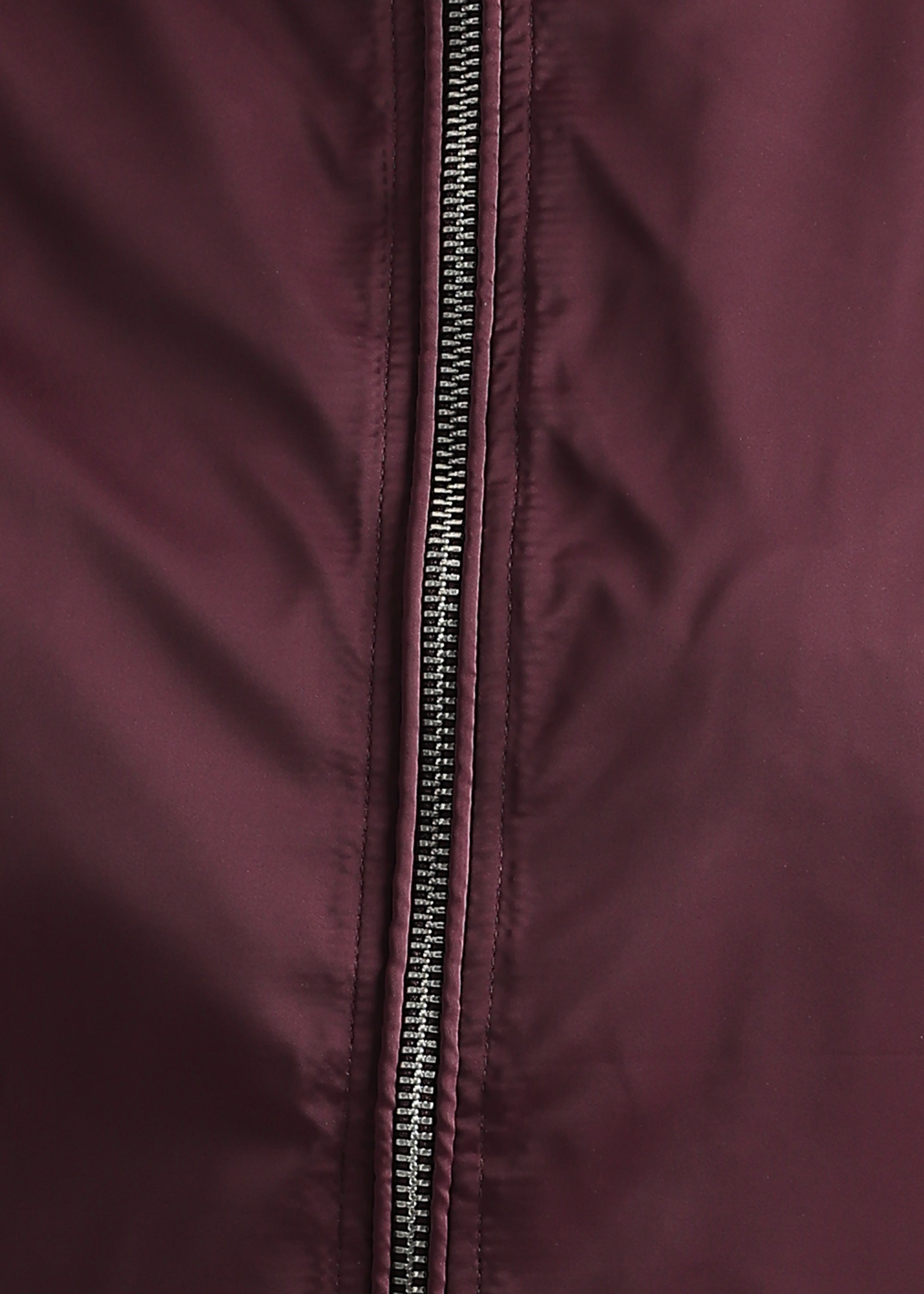 WINE SATIN BOMBER FULL SLEEVE JACKET