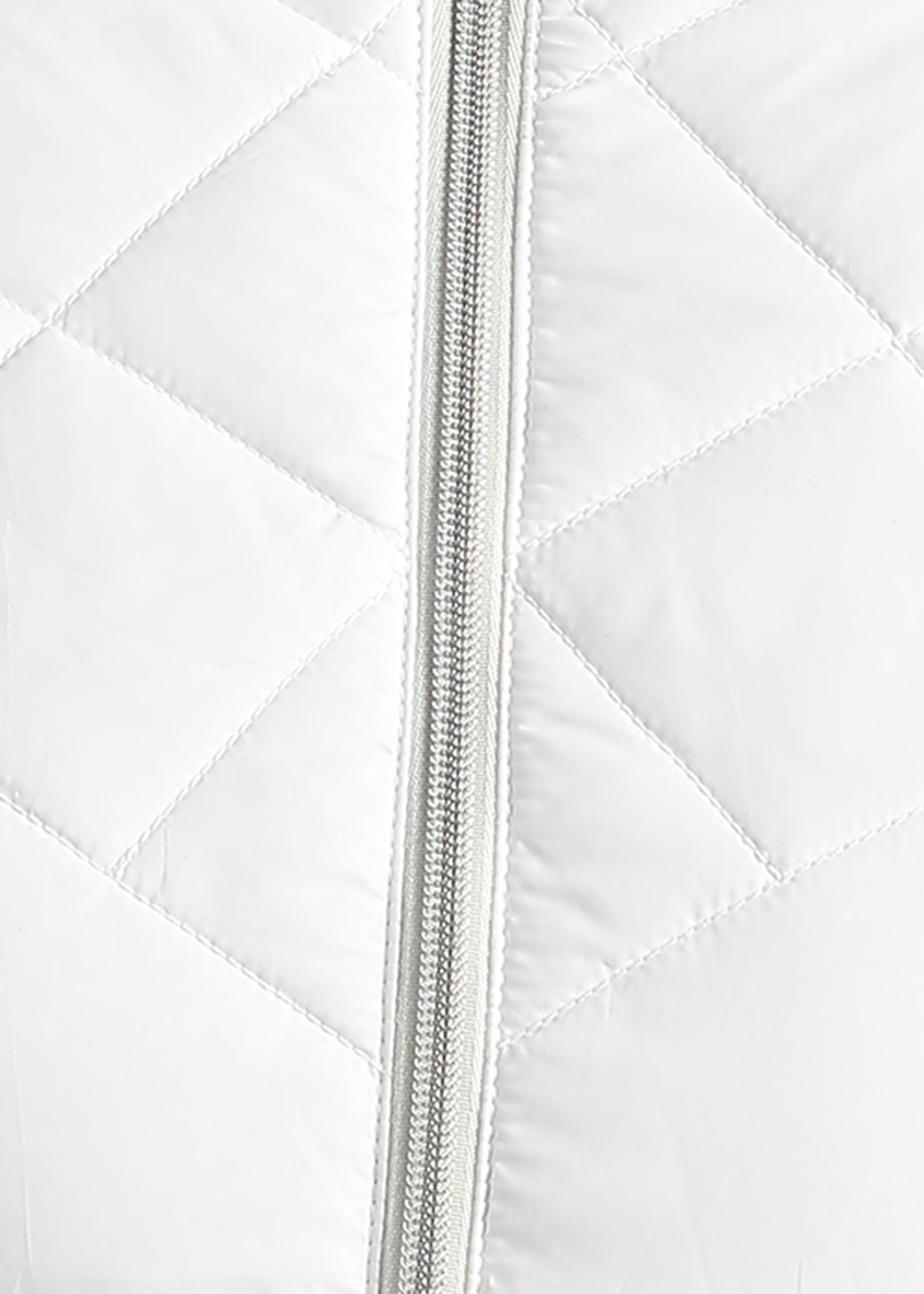 WHITE ENGINEERED QUILTED FULL SLEEVE JACKET