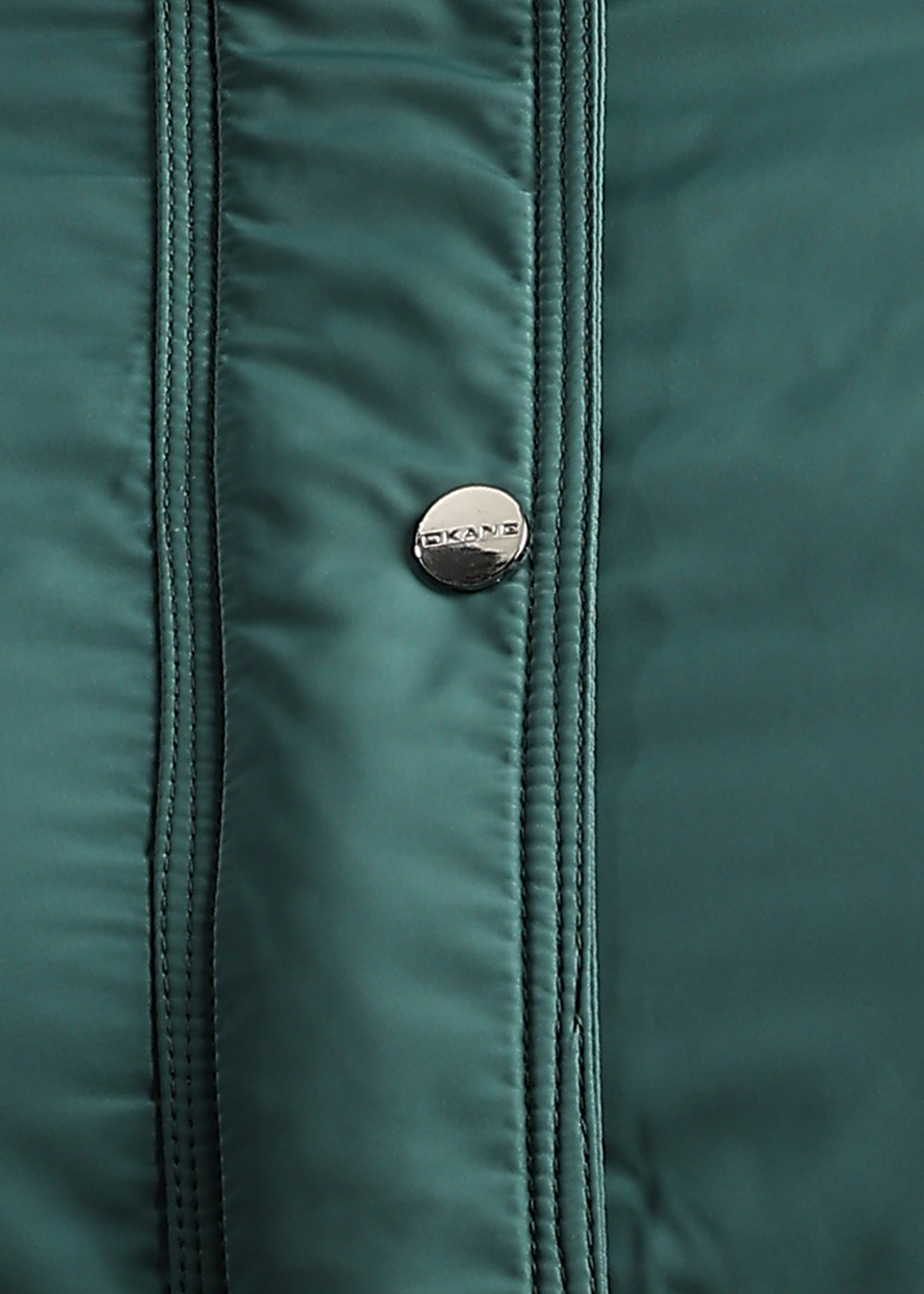 GREEN SOLID FUR PADDED PARKA FULL SLEEVE JACKET