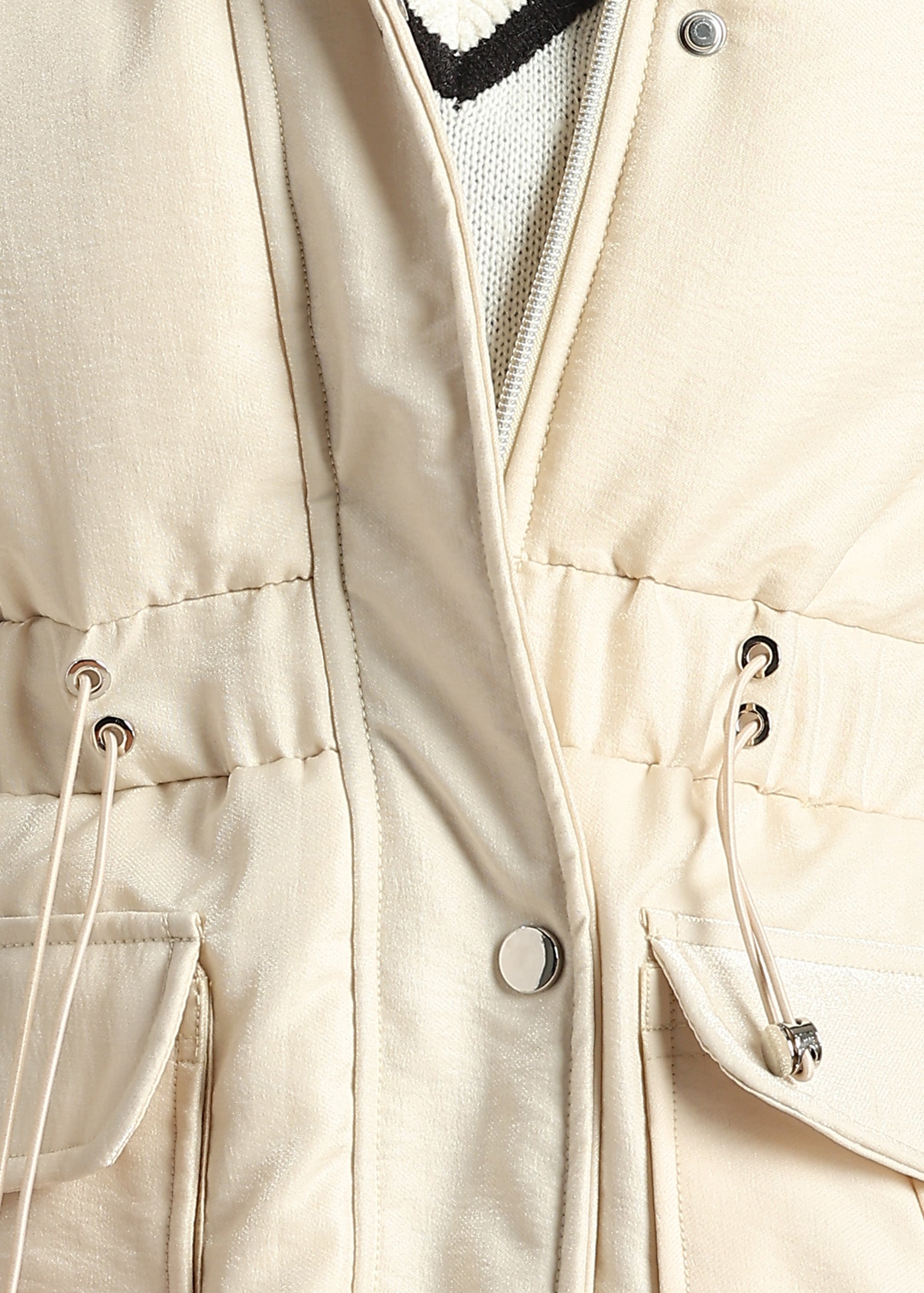 WHITE PREMIUM SATIN CROPPED FULL SLEEVE JACKET