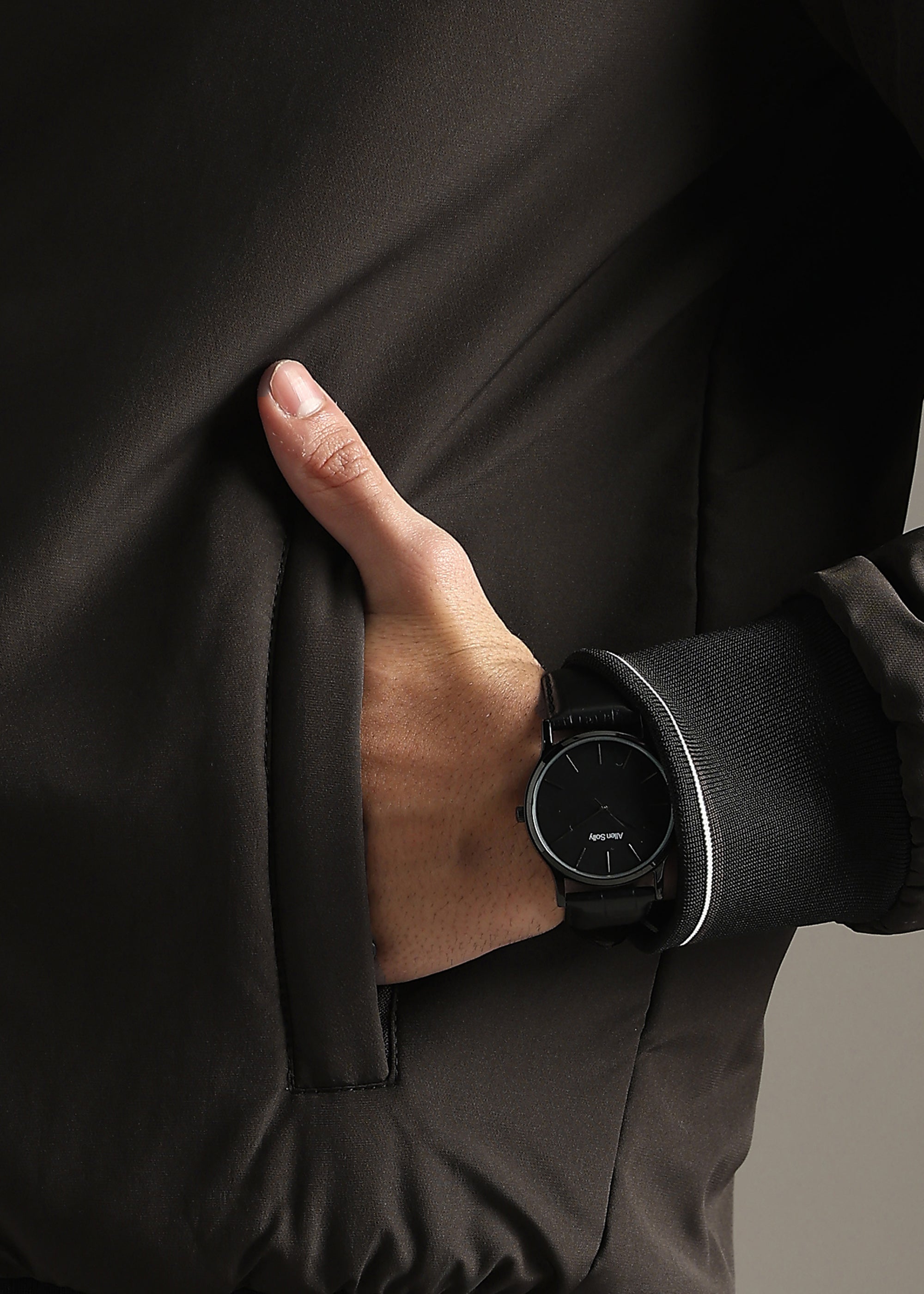 COFFEE SOLID REVERSIBLE MID WEIGHT FULL SLEEVE JACKET