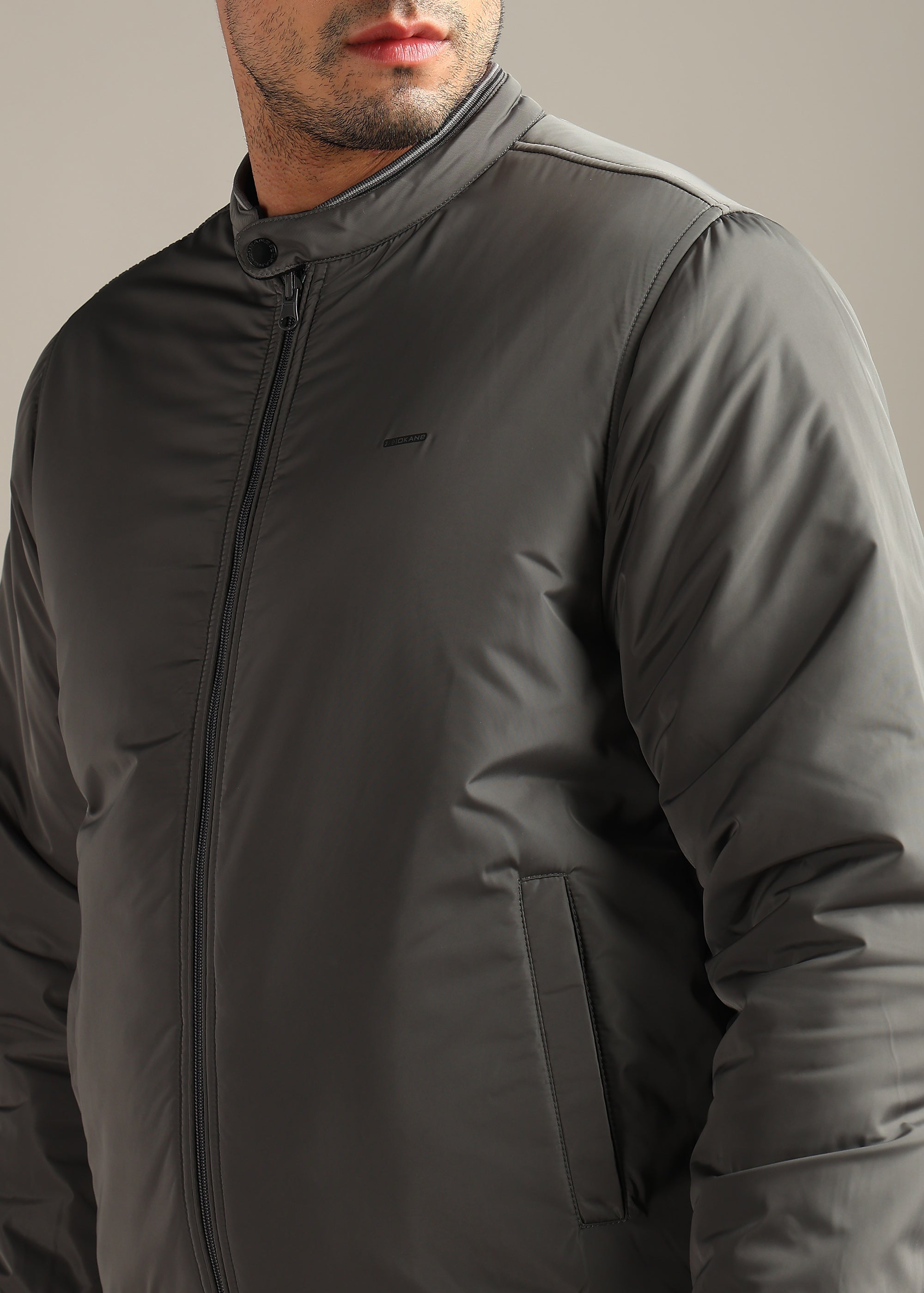 GREY SOLID  REVERSIBLE WITH SWEAT SHIRT INSIDE