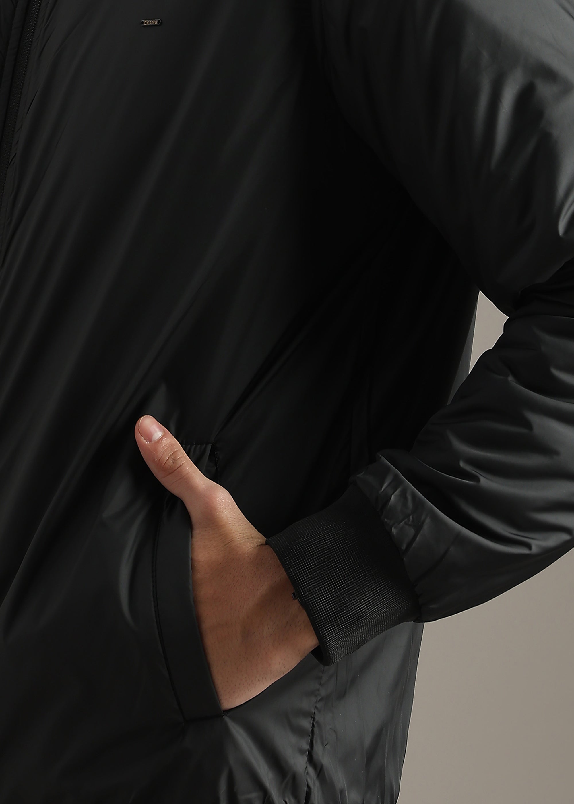 MUSTARD SOLID REVERSIBLE FAUX COTTON FULL SLEEVE JACKET