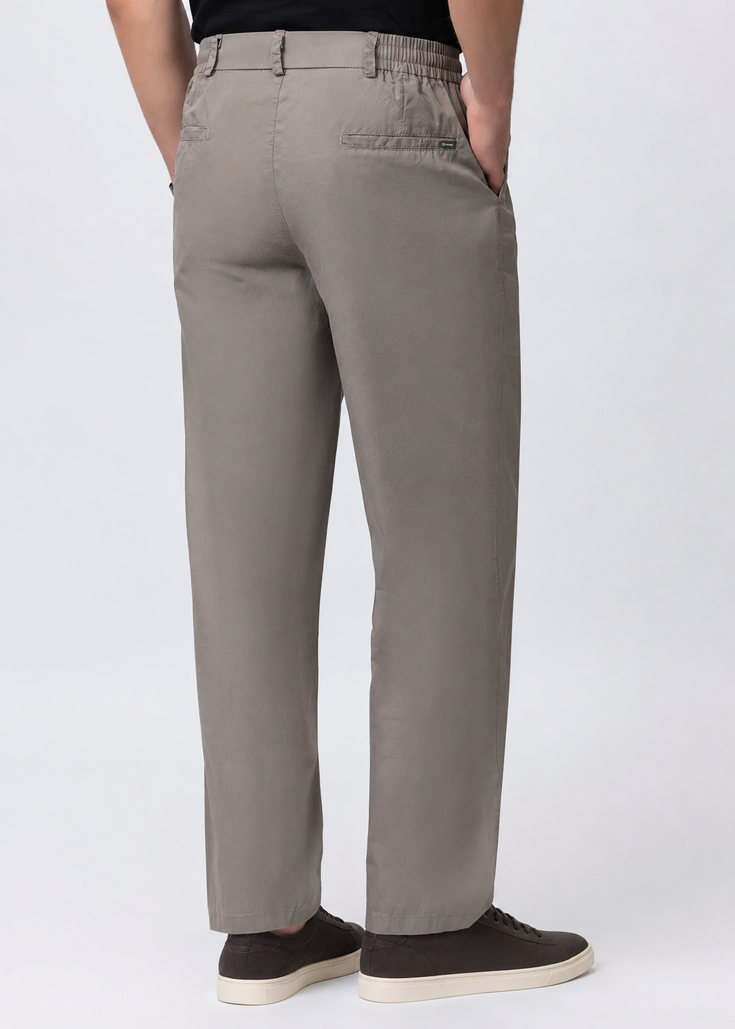 GREY COTTON CASUAL TROUSERS