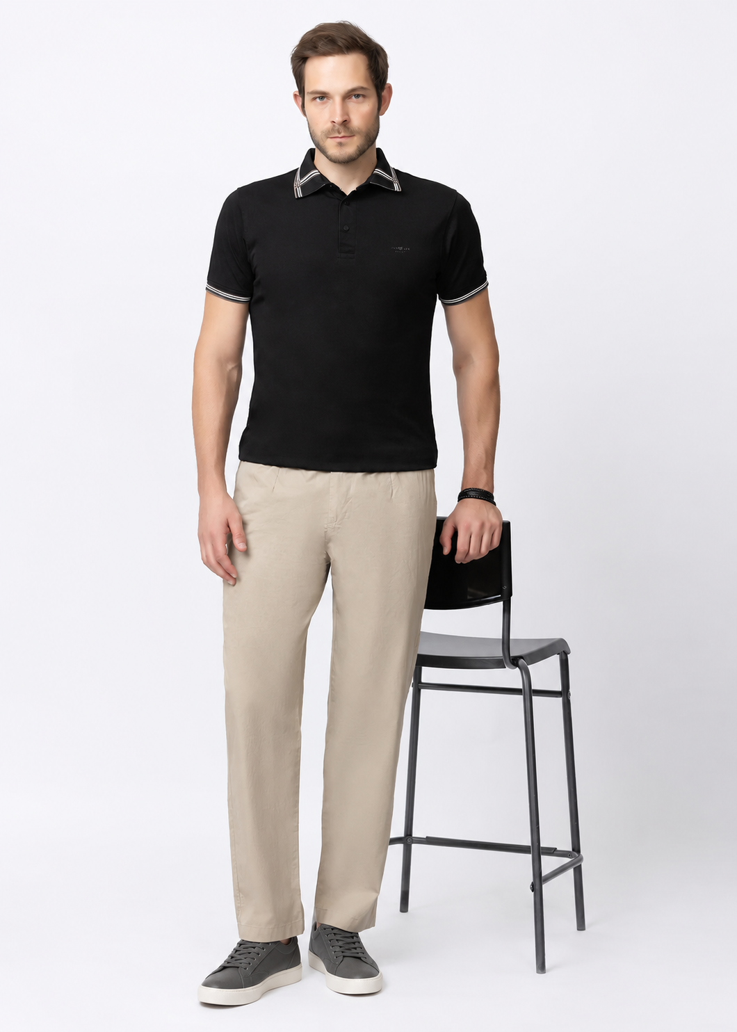 CAMEL COTTON CASUAL TROUSERS